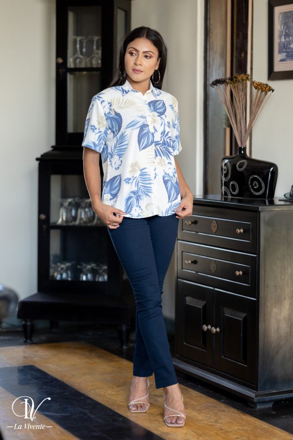 Tropical Printed Shirt Blouse - Image 3