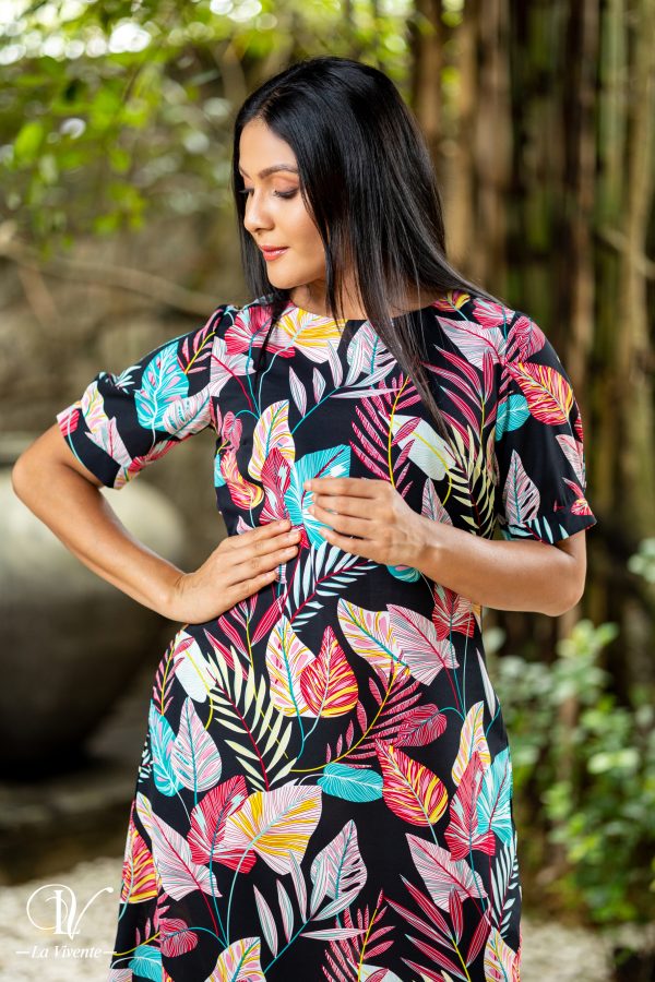 Tropical Printed Short Dress - Image 2
