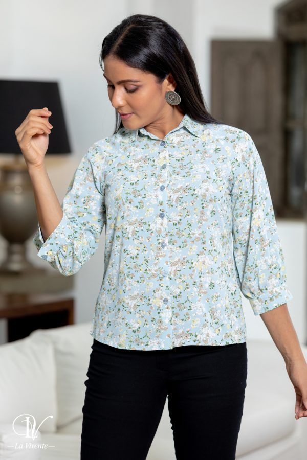 Floral printed shirt blouse - Image 3