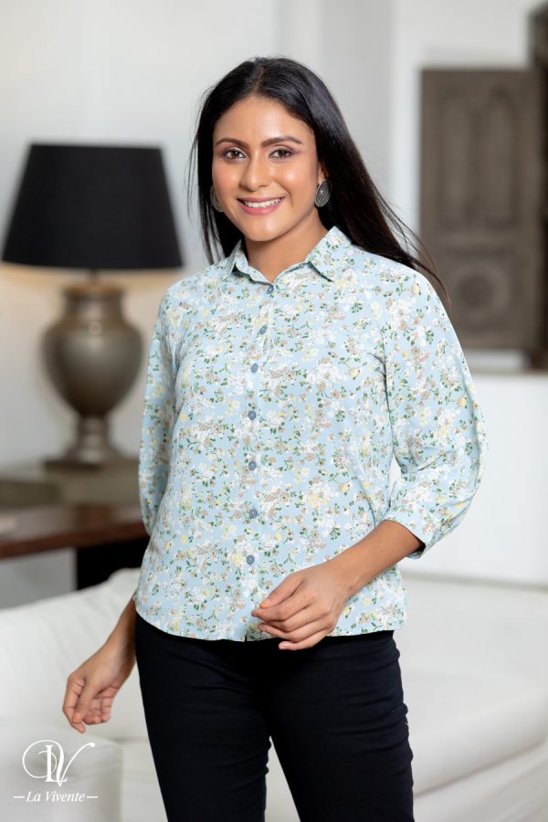 Floral printed shirt blouse