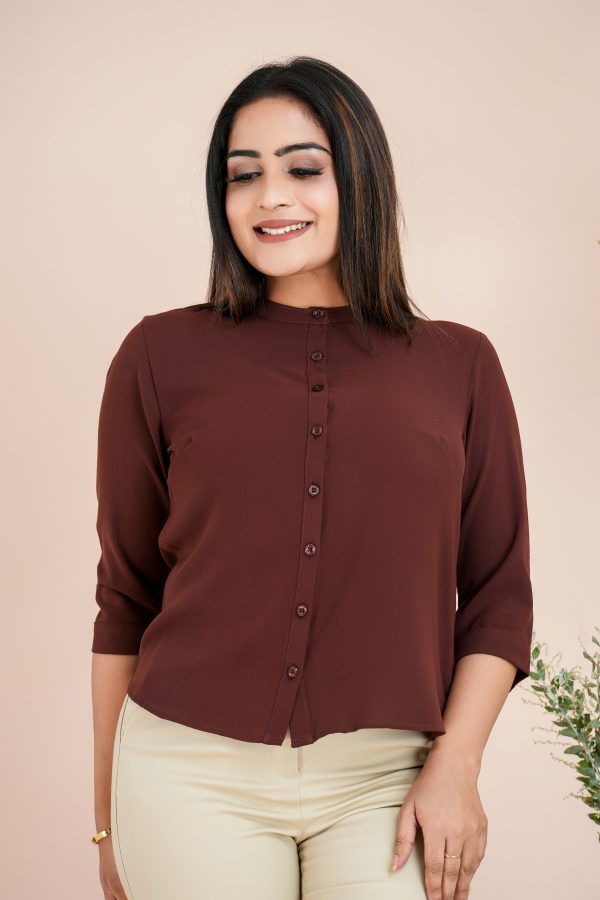 Chinese Collared Button Up Shirt Top
