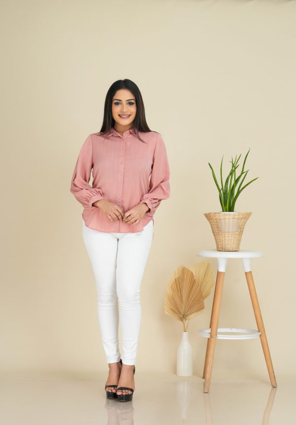 Striped Button-Up Loose-Fit Shirt
