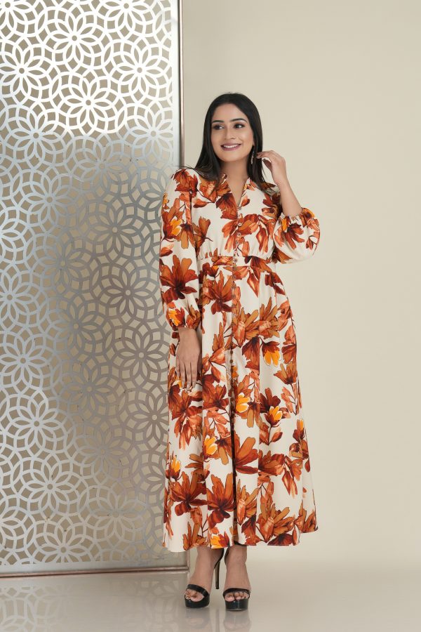 Floral patterned button up maxi dress - Image 2