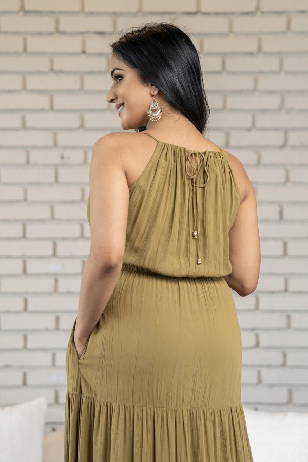 Tiered halter neck maxi dress - Image 3