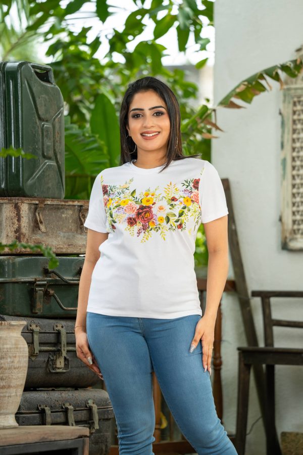 Floral printed regular fit T-shirt