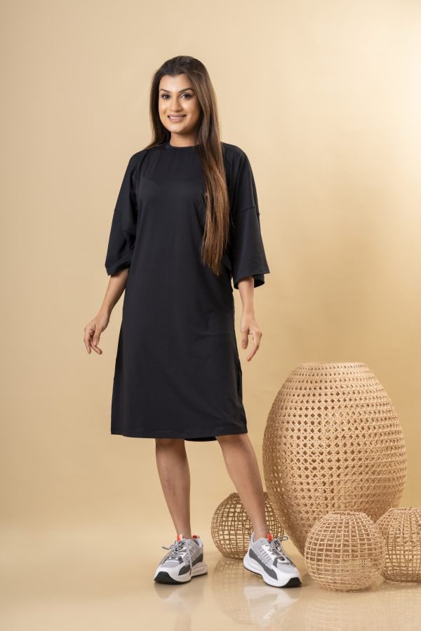 Oversized Crew Neck T-Shirt Dress - Image 2