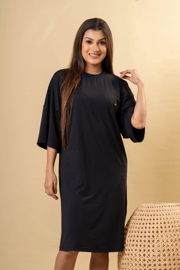 Oversized Crew Neck T-Shirt Dress - Image 4