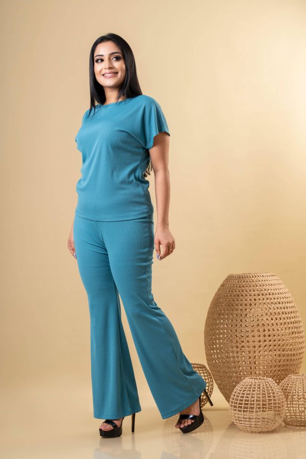 Rib T-shirt & pant set