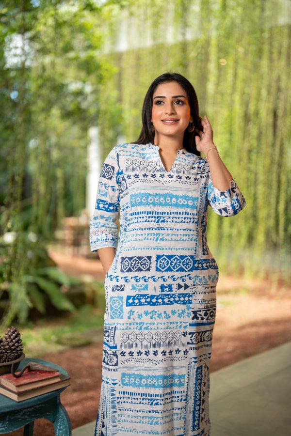 Geometric Patterned Shirt Maxi Dress - Image 3