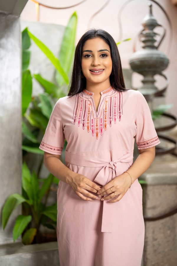 Embroidered Short Dress - Image 4