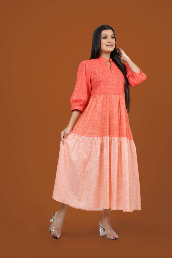 Three-Tone Patterned Maxi Dress - Image 3