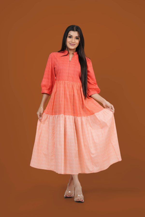 Three-Tone Patterned Maxi Dress - Image 4