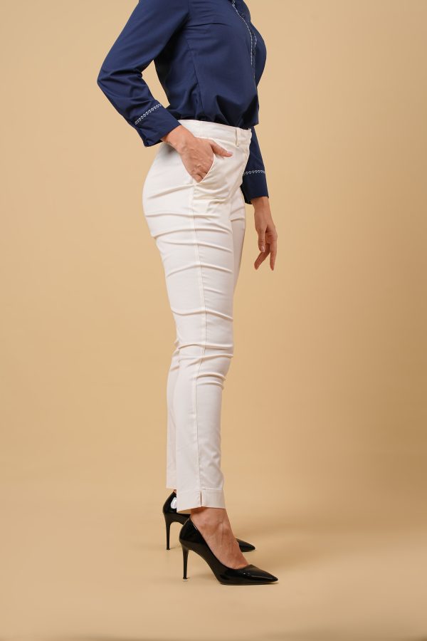White Stretchable Office Pant - Image 4